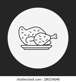 chicken line icon