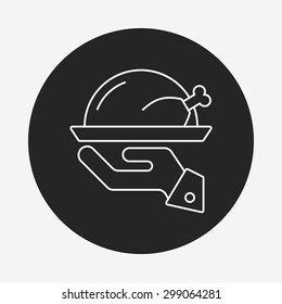 chicken line icon