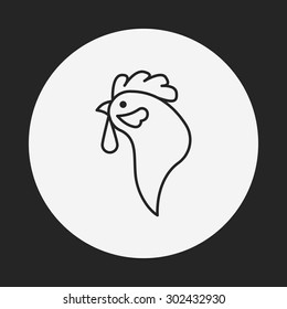 chicken line icon