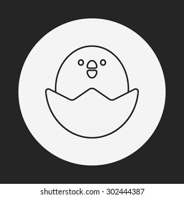 chicken line icon