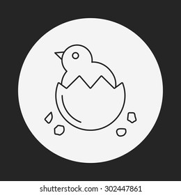 chicken line icon