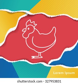 chicken line icon