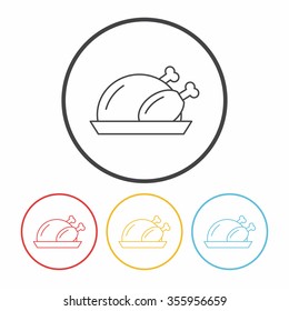 chicken line icon