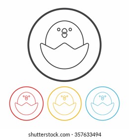 chicken line icon