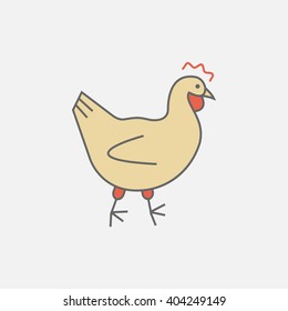 Chicken line icon