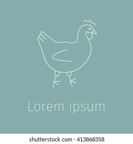 Chicken line icon