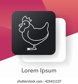 chicken line icon