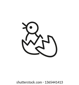 Chicken line icon. Chick, hatching, poultry. Easter concept. Vector illustration can be used for topics like birds, farm, nature