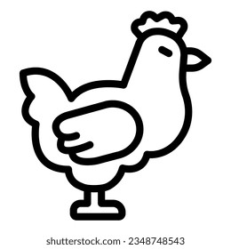 Chicken line icon, domestic animals concept, hen sign on white background, Chicken icon in outline style mobile concept web design. Vector graphics.