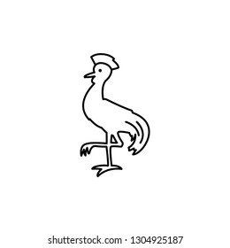 Chicken Line Icon In Flat Style Vector Icon. Silhouettes of Black Rooster Vector Illustration.