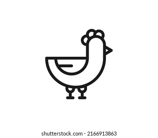 Chicken line icon. High quality outline symbol for web design or mobile app. Thin line sign for design logo. Color outline pictogram on white background