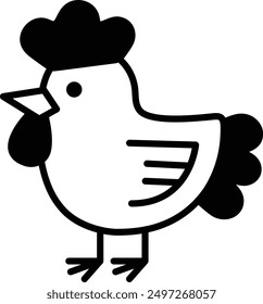 A chicken in line icon style