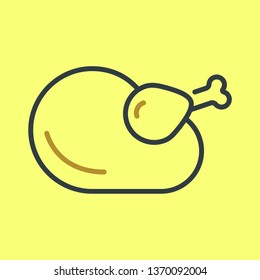 Chicken line icon , vector