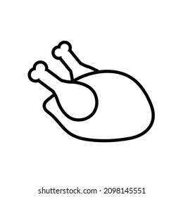 Chicken line icon, vector logo isolated on white background
