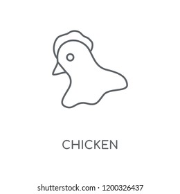 Chicken linear icon. Chicken concept stroke symbol design. Thin graphic elements vector illustration, outline pattern on a white background, eps 10.
