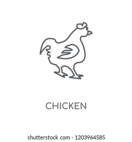 Chicken linear icon. Chicken concept stroke symbol design. Thin graphic elements vector illustration, outline pattern on a white background, eps 10.