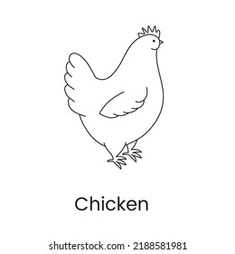 Chicken is a linear vector bird icon.