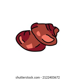 Chicken liver color line icon. Cutting meat. Pictogram for web page, mobile app, promo.