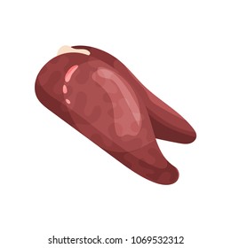 Chicken Liver, Internal Organ Of Poultry Vector Illustration On A White Background