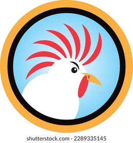 CHICKEN LOGO. ANIMAL ABSTRACT. COMERCIAL STORE ICON. VECTOR ILLUSTRATION.