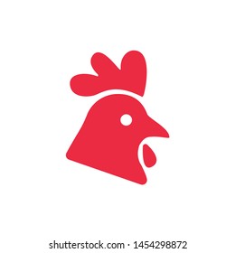 Chicken logo, animal head, farm sign isolated on the white background