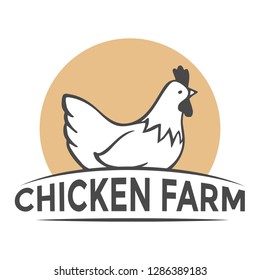 chicken logo badges in colored flat style featuring chickens illustrations with labels and design elements. Suitable for farm designs
