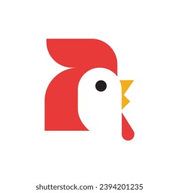 Chicken Logo, brand mark restaurant, roost food icon, clean tasty foodie roster. Graphic design trending yummy Symbol seal brand Pure and minimal 