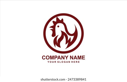 chicken logo and burning fire