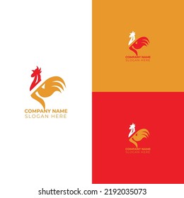 Chicken Logo Cartoon Character. Animal Farm Company Icon With Hen Symbol