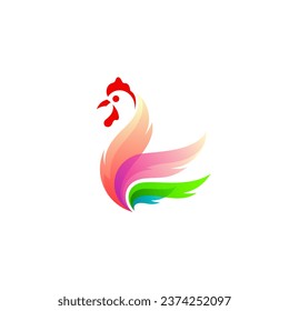 Chicken logo with colorful design, modern logo template, business icons