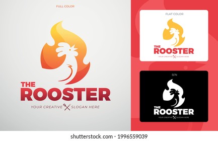 chicken logo concept in editable vector