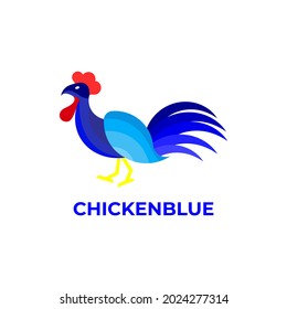 chicken of logo design with blue color.