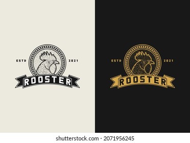 chicken logo design can be used for the livestock industry, community and industry premium vector