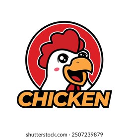 chicken logo design cartoon label sticker