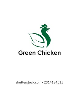 chicken logo design concept  Chicken Head Face with Green Leaf Logo Design Inspiration  leaf with chicken logo
