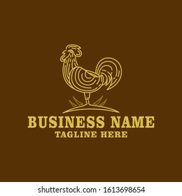 chicken logo design concept template vector illustration