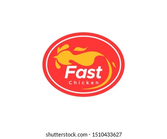 Chicken logo design. Flat style logo vector. Logo for business, food, restaurant.
