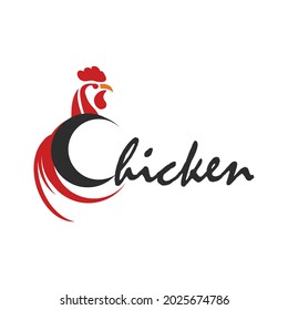 Chicken logo design. Flat style logo vector. Logo for business, food, restaurant.