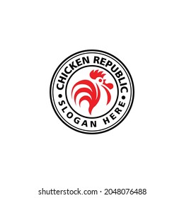 Chicken logo design. Flat style logo vector. Logo for business, food, restaurant.