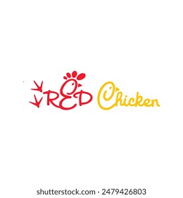 Diseño del logotipo del pollo aislado sobre fondo blanco