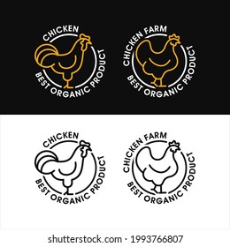 Colección premium de diseño de logotipo de pollo
