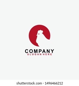 Chicken logo design template isolated in circle shape. Modern. Design. Vector Illustration