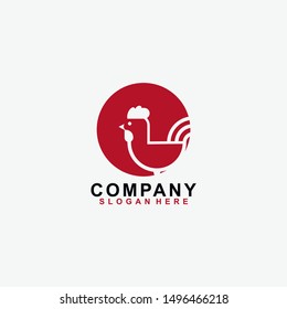 Chicken logo design template isolated in circle shape. Modern. Design. Vector Illustration