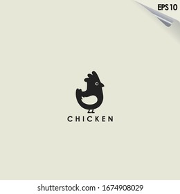 Chicken Logo Design. Chicken Logo Template. Modern Design. Flat Logo. Vector Illustration