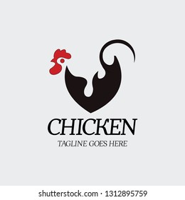 Chicken logo design template. Vector illustration