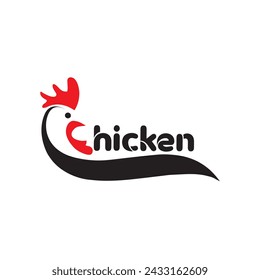 Chicken logo design template, vector