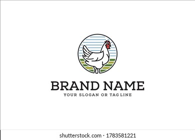 chicken logo design vector template
