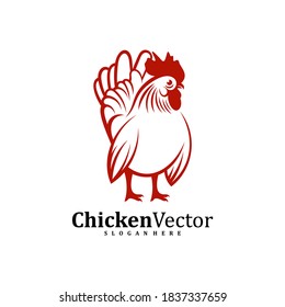 Chicken logo design vector template, Rooster illustration, Symbol icon