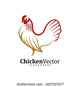 Chicken logo design vector template, Rooster illustration, Symbol icon