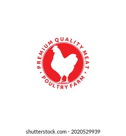 Chicken Logo Emblem Design, Flat Style Logo Vector for Business, Food, Restaurant